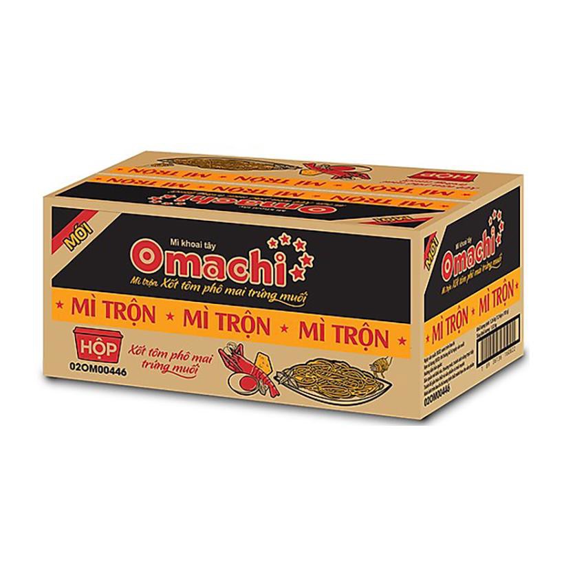 Thùng 12 hộp mì Omachi trộn phô mai trứng muối 105g