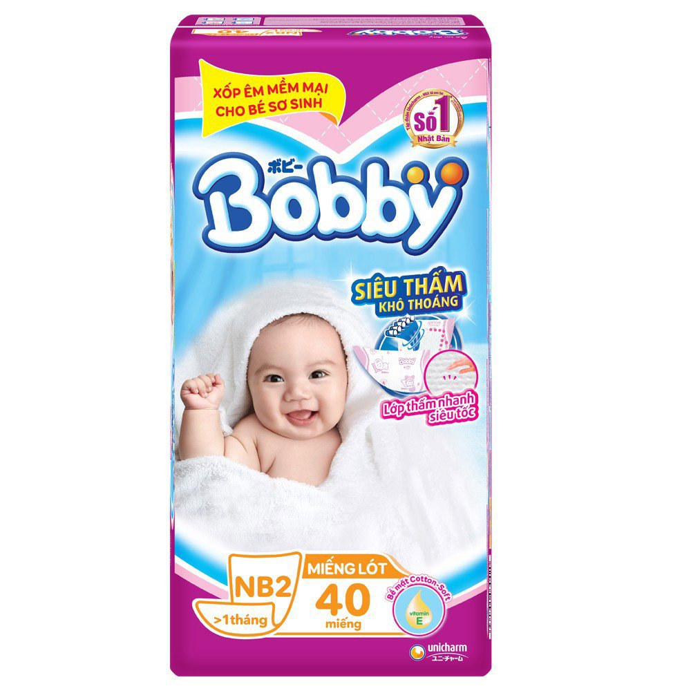 Miếng lót siêu thấm Bobby newborn 40 miếng
