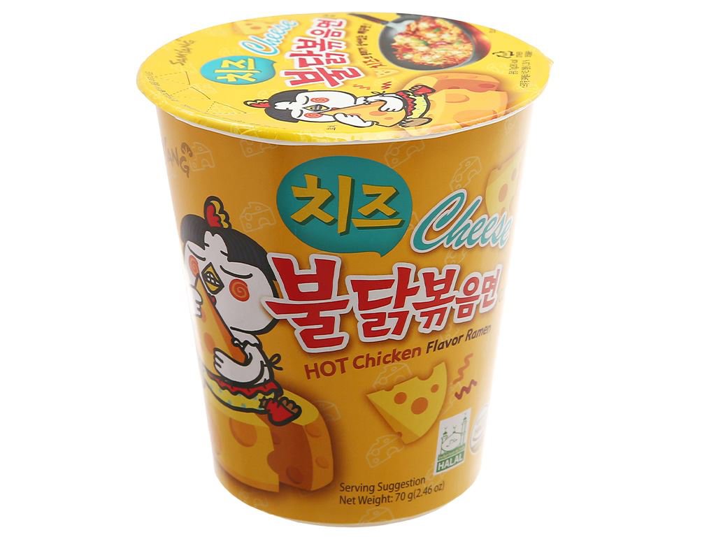 Mỳ ly khô gà cay Samyang vị phô mai 70g