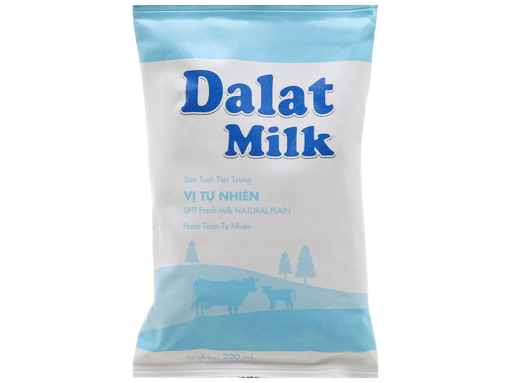Sữa tươi tiệt trùng Dalat Milk không đường 220ml
