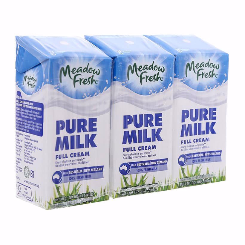 Sữa tươi tiệt trùng nguyên kem Meadow Fresh lốc 3 hộp x 200ml