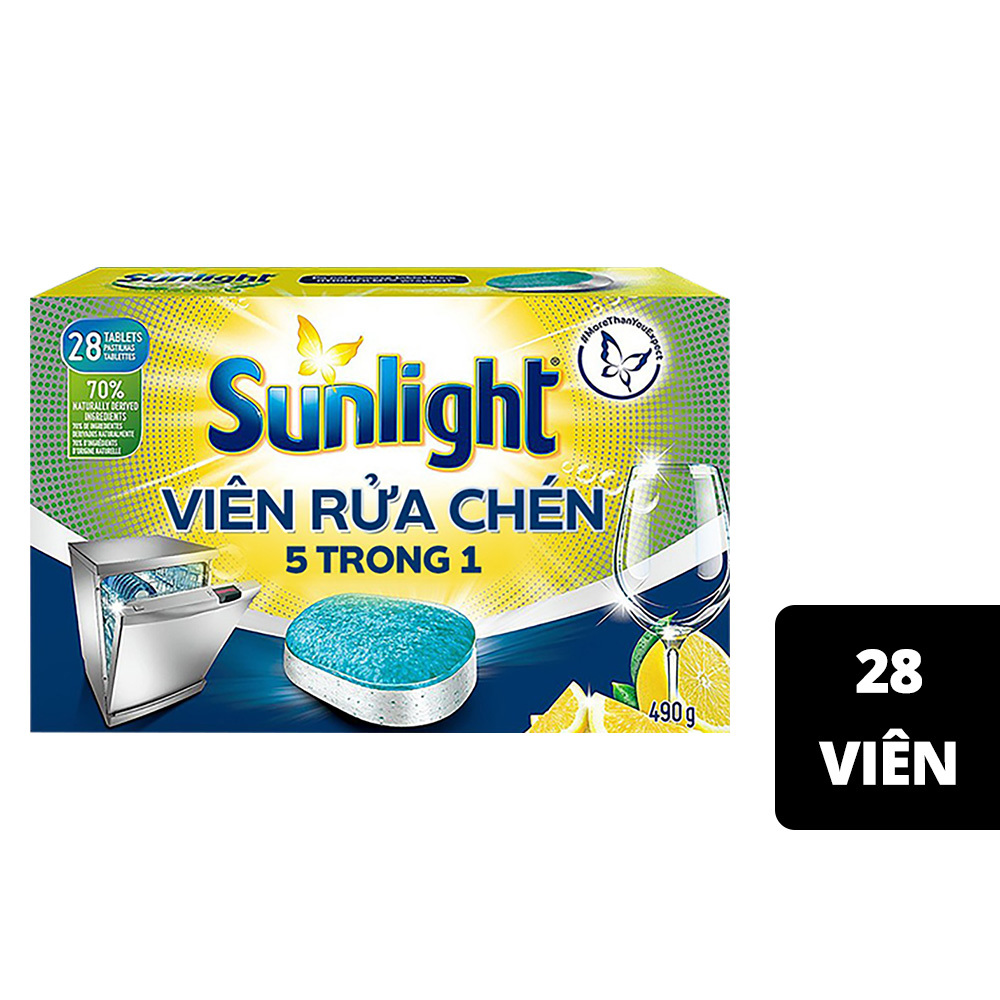 Viên Rửa Chén 5 Trong 1 Sunlight 28 Viên