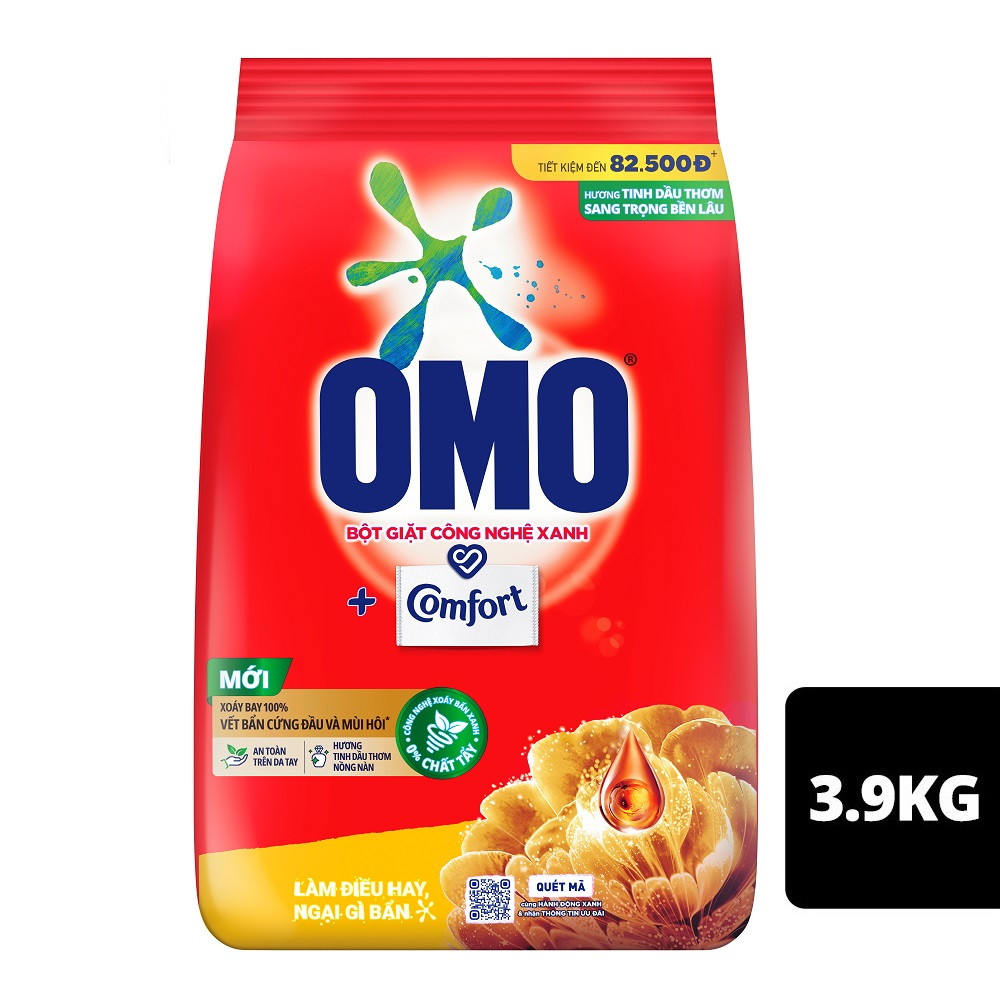 Bột giặt Omo tinh dầu thơm nồng nàn túi 4kg
