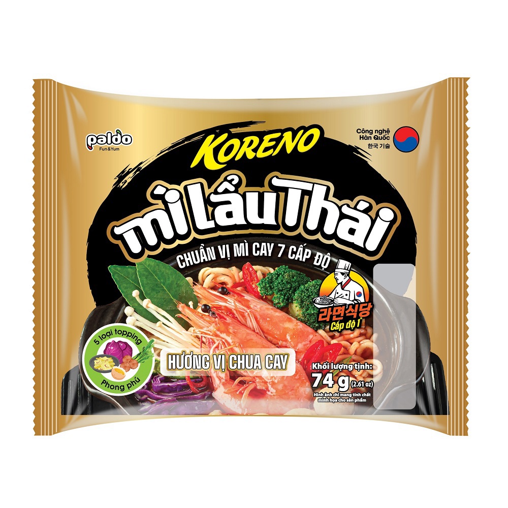 Mì lẩu thái hương vị chua cay Koreno 74g