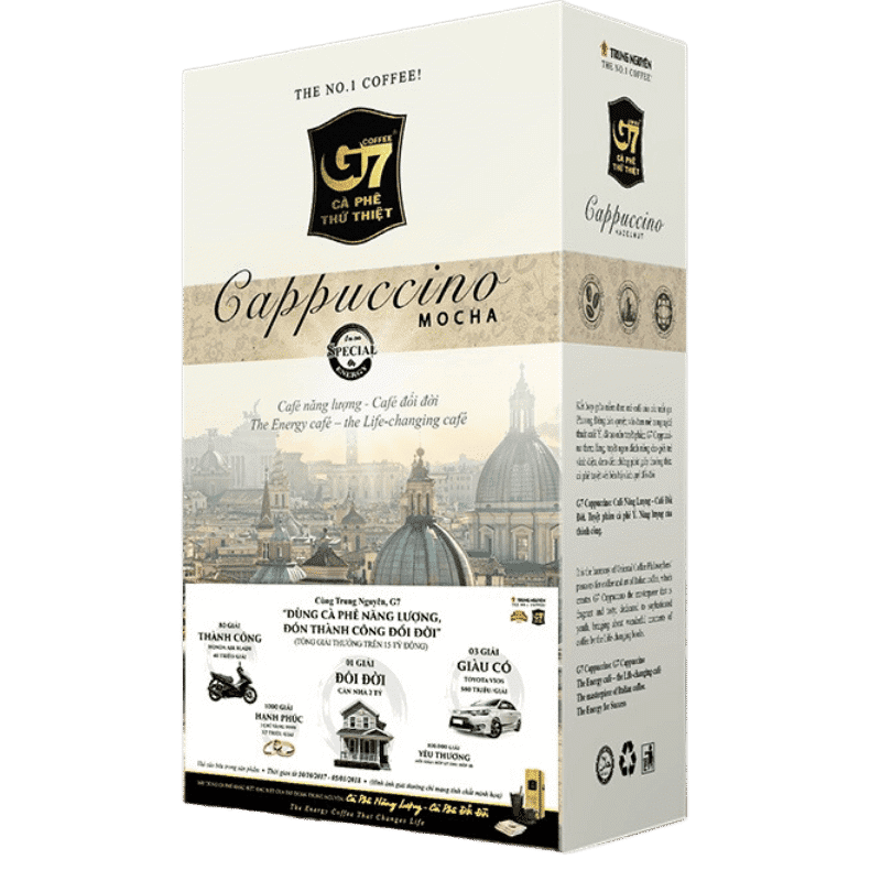 Cà phê cappuccino hương mocha Trung Nguyên Legend hộp 12 gói x 18g