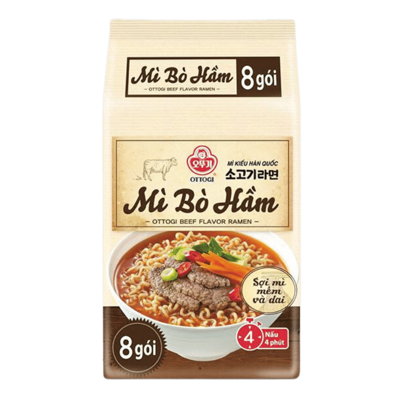 Mì bò hầm Ottogi Lốc 8 gói x 120g