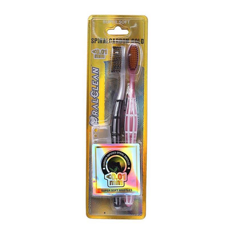 Bàn Chải Oral-Clean Spiral Carbon Gold Siêu Mềm Mảnh