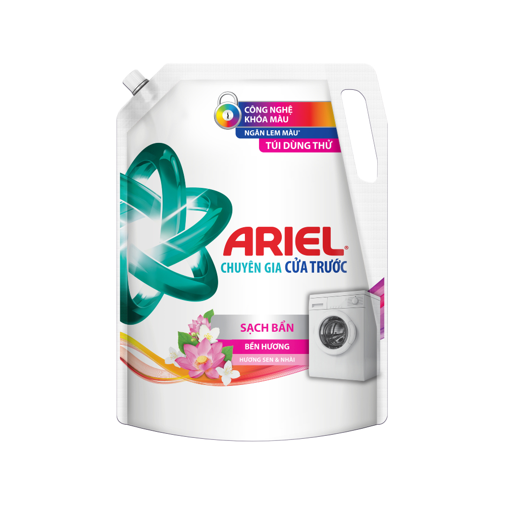 Nước giặt hương sen nhài cửa trước Ariel túi 2.3kg