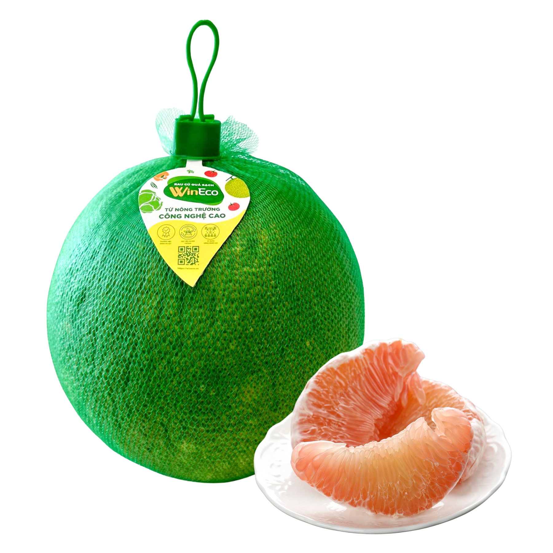 Bưởi hồng da xanh túi lưới