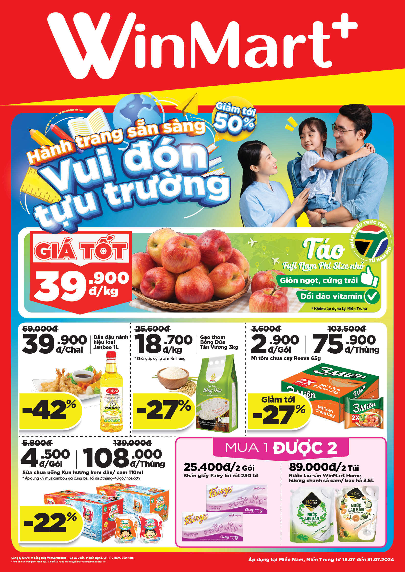 Cẩm Nang Mua sắm WinMart Plus từ 18/7-31/7 khu vực Miền Nam, Miền Trung ...