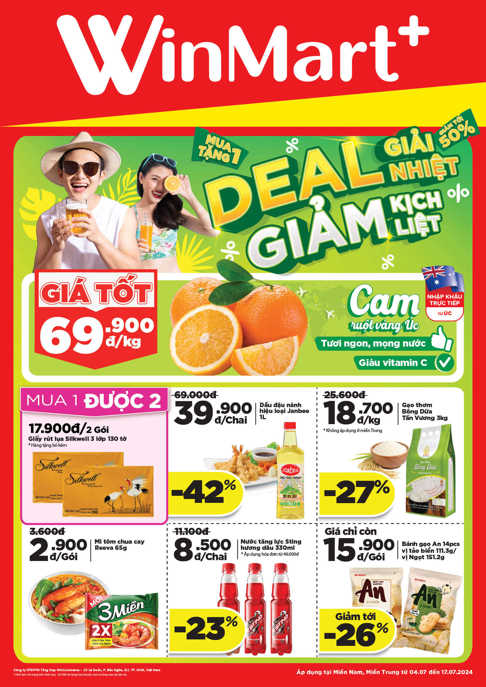 Cẩm Nang Mua sắm WinMart Plus từ 04/07- 17/7 khu vực Miền Nam, Miền ...