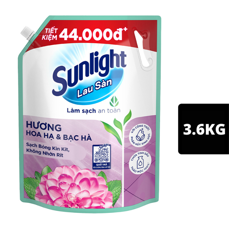 Nước Lau Sàn Sunlight Hương Hoa Diên Vỹ Túi 3.6kg