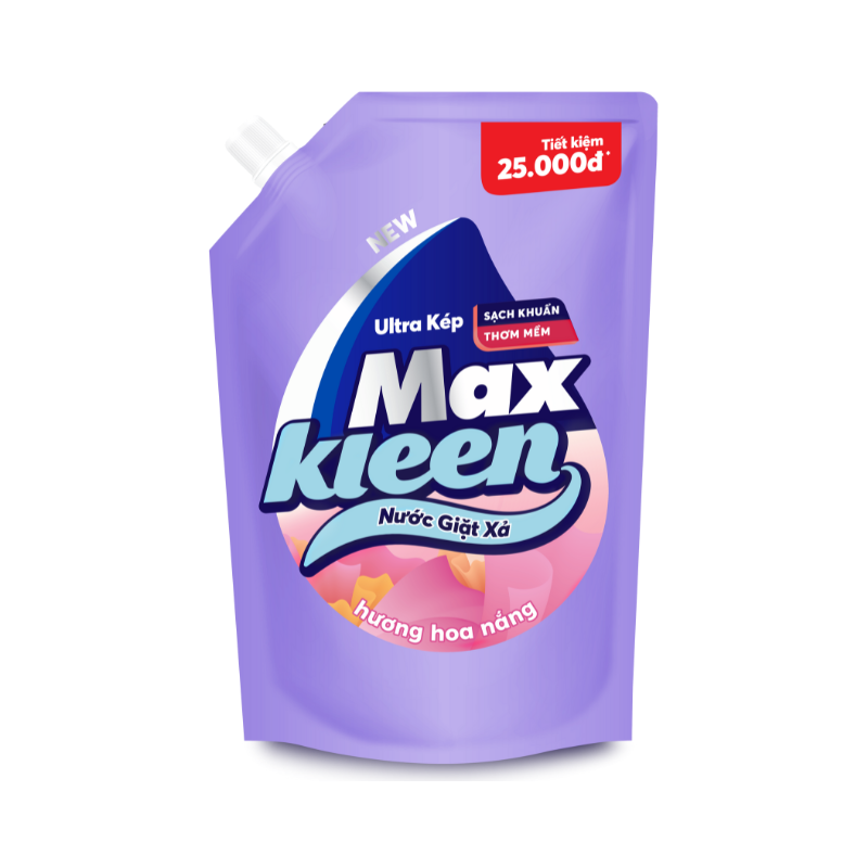 Nước giặt xả MaxKleen Ultra kép hương hoa nắng túi 2.4kg