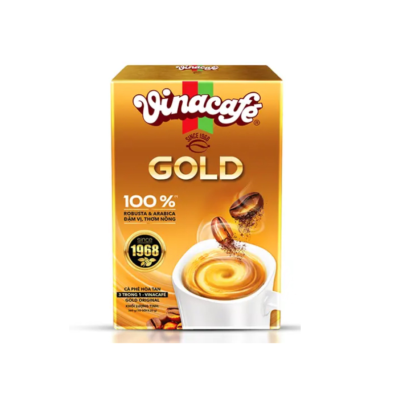 Cà phê hòa tan 3 trong 1 Gold Original Vinacafé hộp 306g