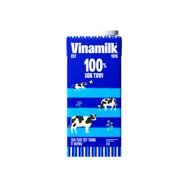 Sữa tươi tiệt trùng Vinamilk ít đường hộp 1 lít