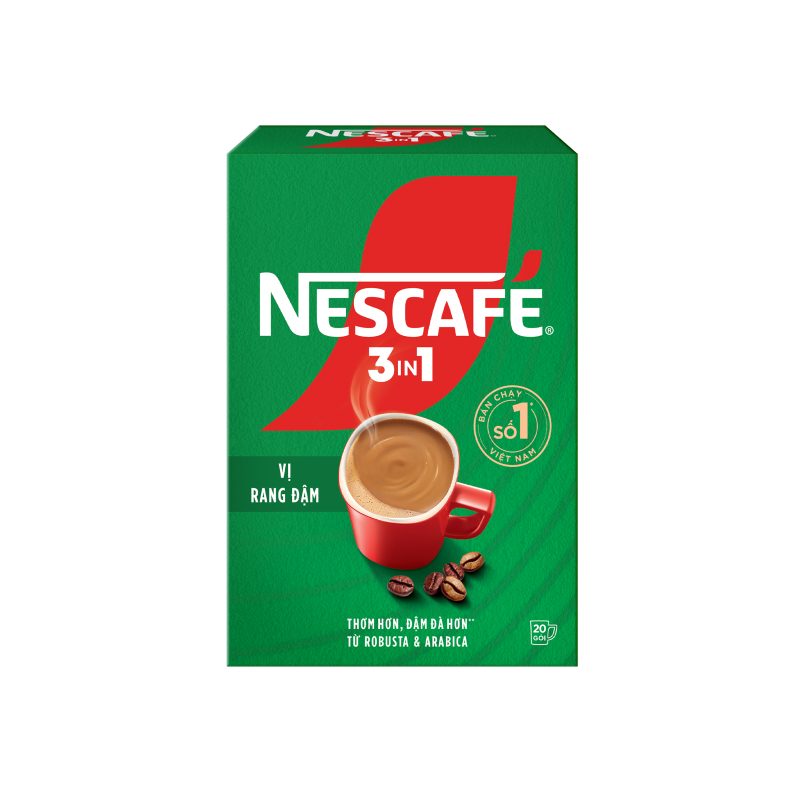Cà phê hòa tan rang xay đậm vị 3 trong 1 Nescafé hộp 340g