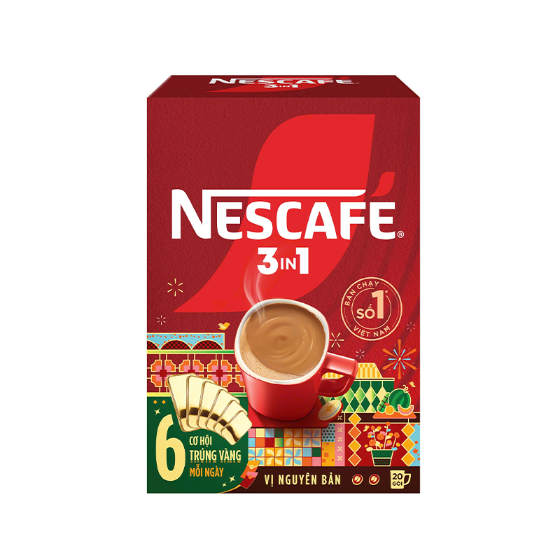Cà phê hòa tan đậm đà hài hòa 3 trong 1 Nescafé hộp 340g