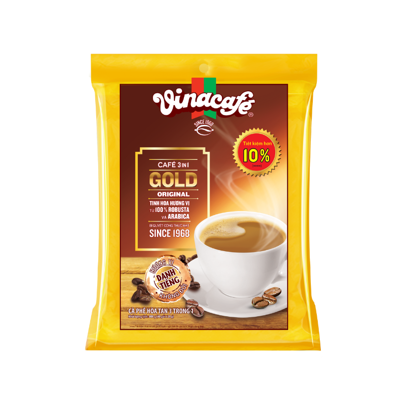 Cà phê 3in1 Gold Original Vinacafé túi 40 gói x 20g
