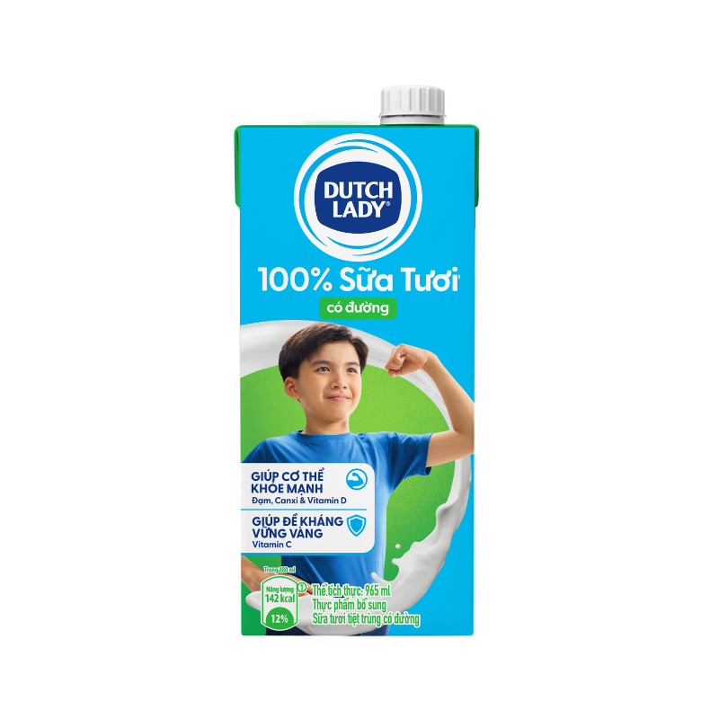 Sữa tươi tiệt trùng có đường Dutch Lady hộp 965ml